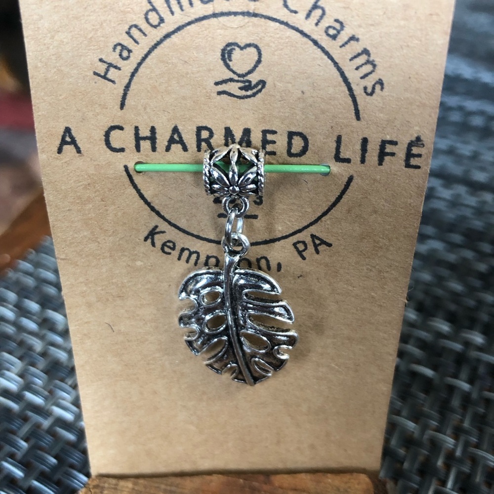 NWT, Handmade by A Charmed Life. Silver Leaf on a Bail
